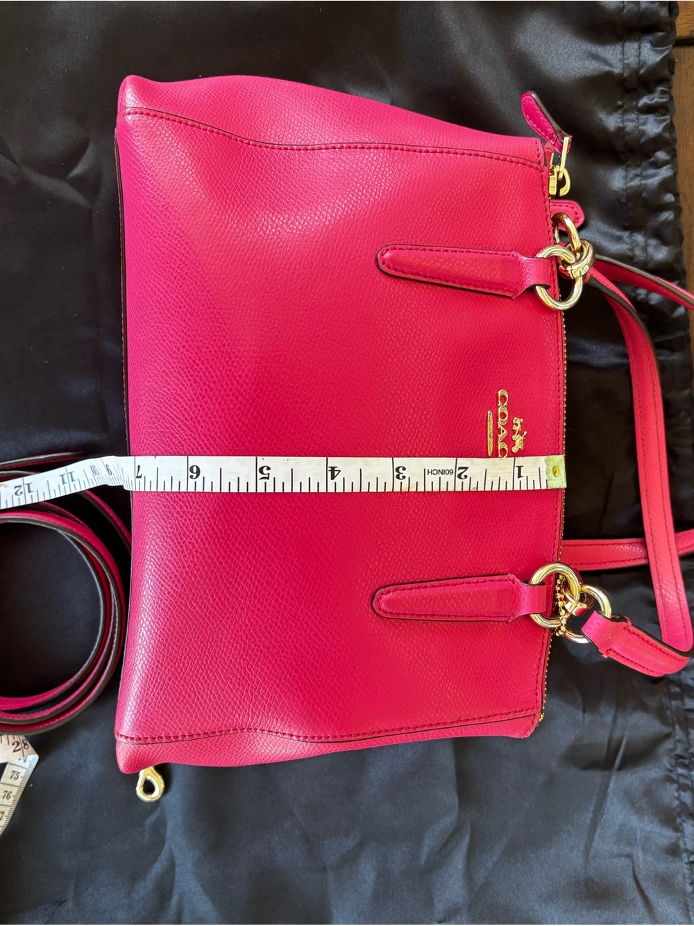 Coach Mini Brooke Carryall Pink Pebbled Leather Crossbody Satchel F57521 - Picture 9 of 10